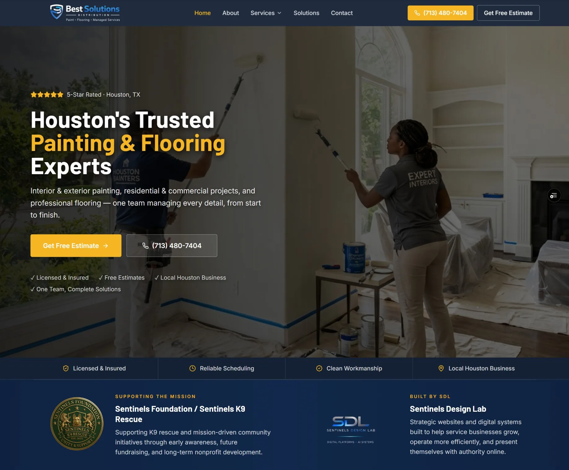 Best Solutions Distribution current live homepage built by SDL